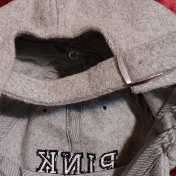 Victoria Secret Pink Hat Cap Wool Blend Gray Adjustable Hats O.S - Picture 3 of 6